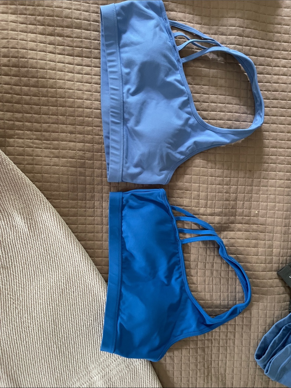Set of Two Blue Sports Bras - Light & Royal Blue